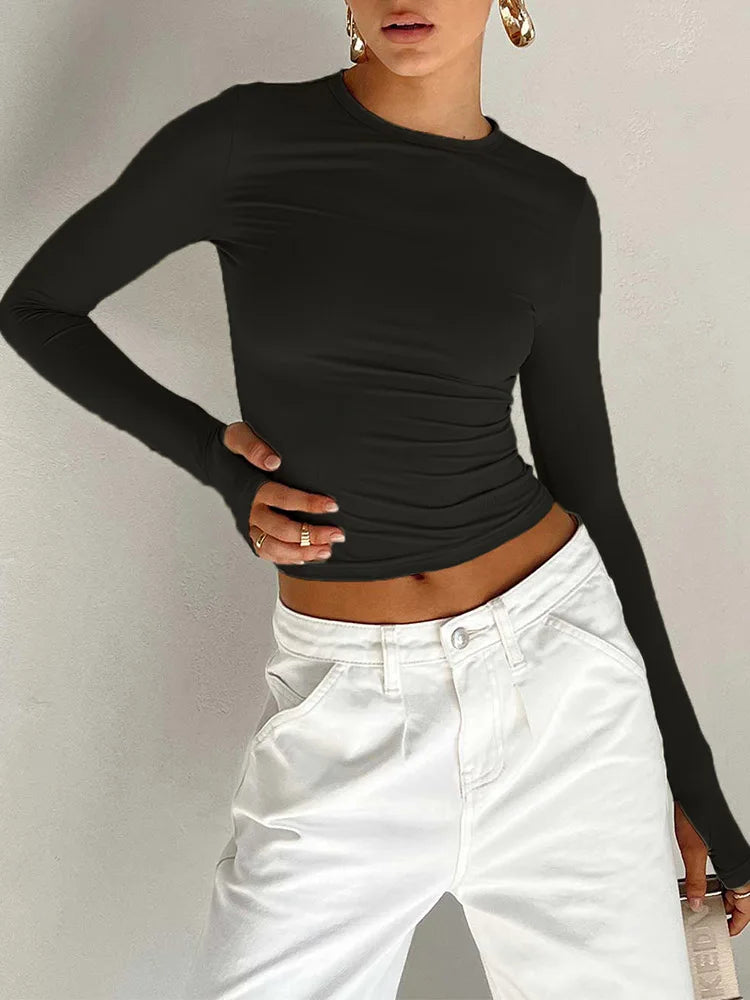 Long Sleeve Crop Top | Wovetsa