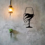 Wine Glass Metal Wall Art | Wovetsa