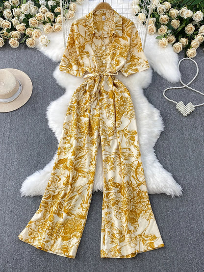 Floral Wide-Leg Jumpsuit | Wovetsa