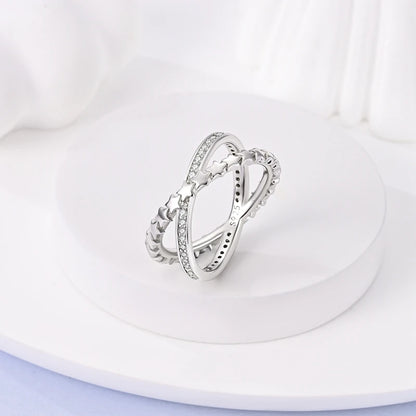 925 Silver Sparkling Zircon Star Ring | Wovetsa