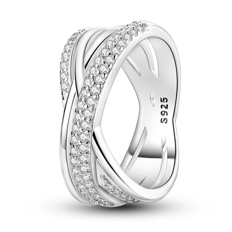 925 Silver Sparkling Zircon Star Ring | Wovetsa