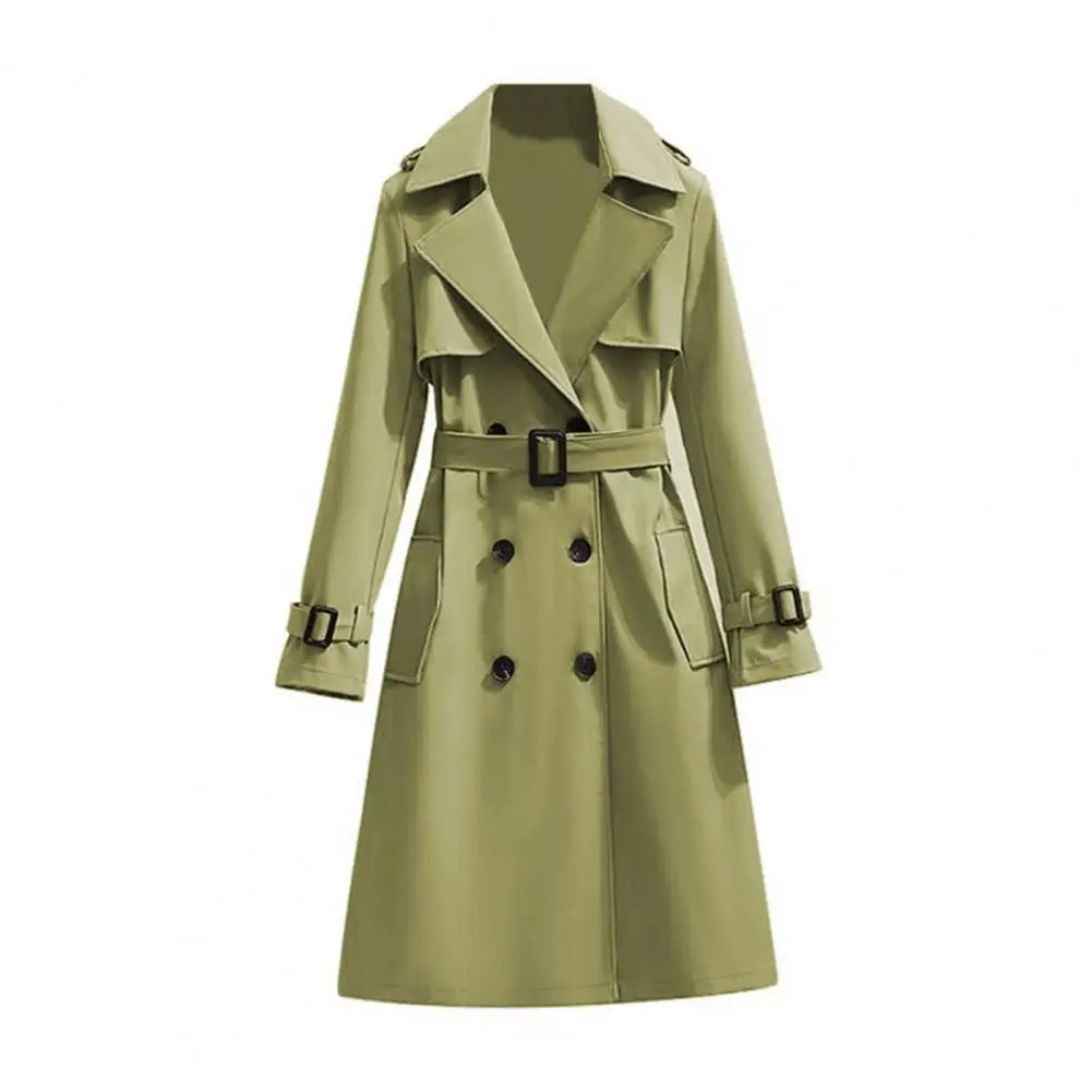 Women's Double-Breasted Long Trench Coat | Wovetsa