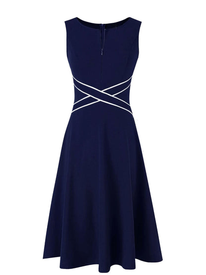 Women's Sleeveless Elegant A-Line Dress | Wovetsa
