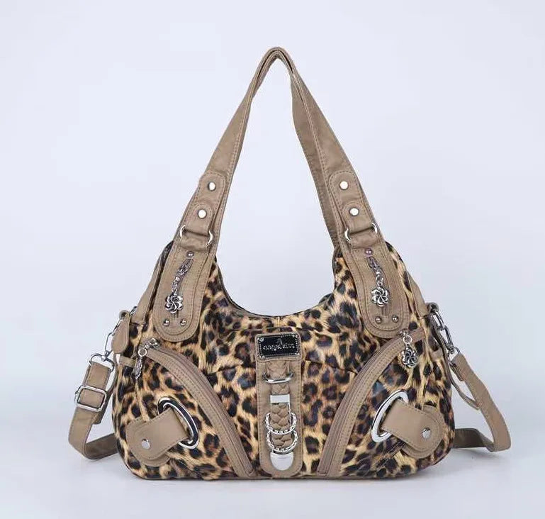 Leopard Print Hobo Shoulder Bag | Wovetsa