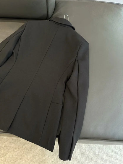 Shoulder-Padded Waist-Cinching Blazer | Wovetsa