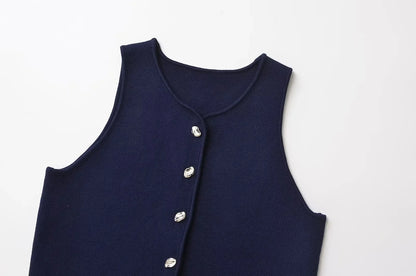 Asymmetrical Knit Sweater Vest | Wovetsa