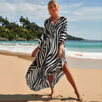 Animal Print Kaftan Beach Cover-Up Dress | Wovetsa