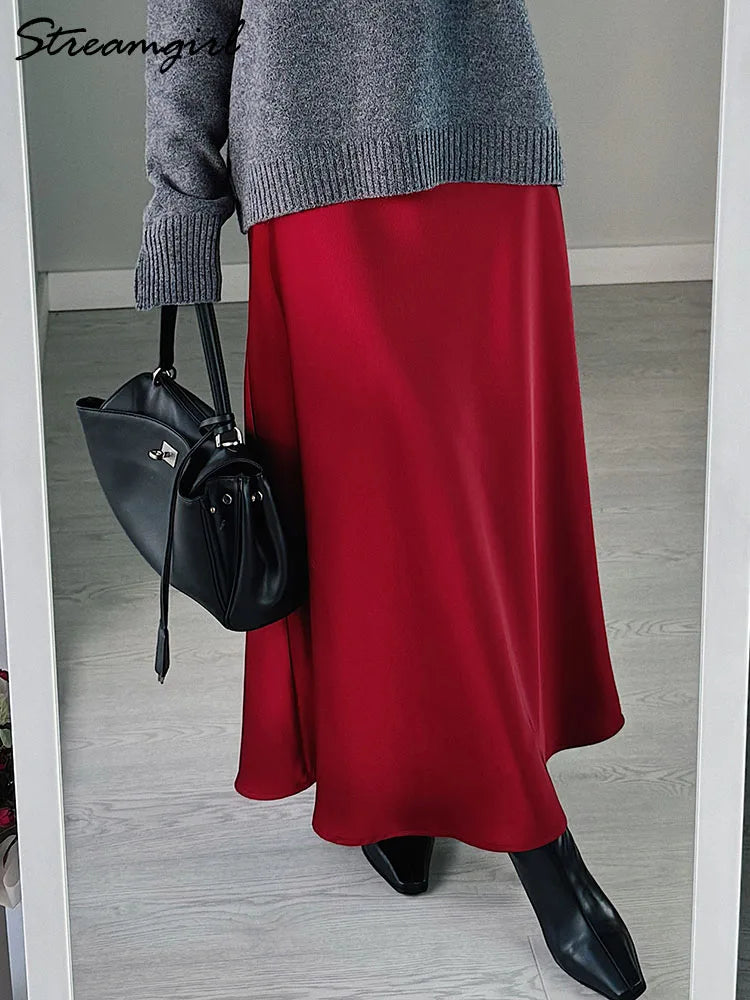 Satin Maxi Skirt | Wovetsa