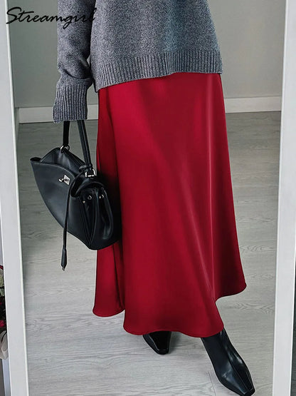 Satin Maxi Skirt | Wovetsa