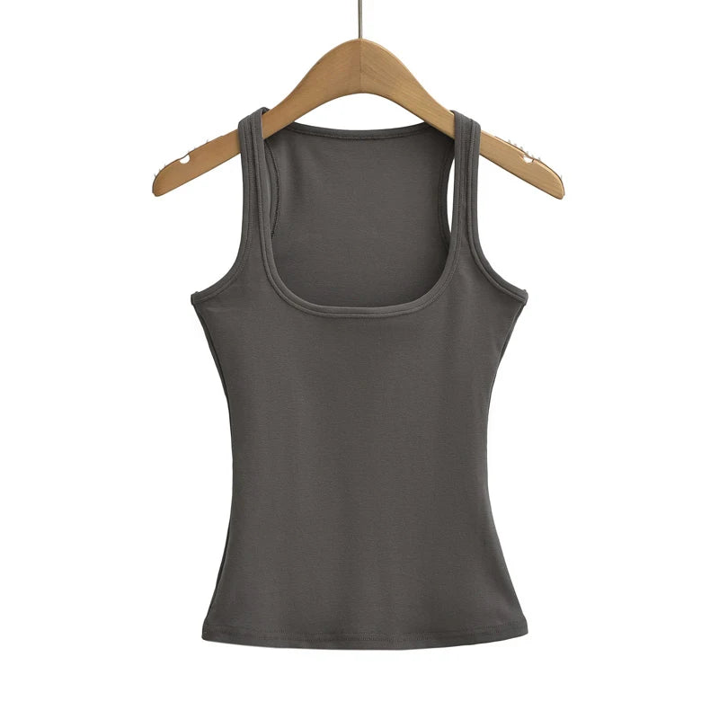 Sculpted Square Neck Tank Top – Slim Fit Summer Essential | Wovetsa