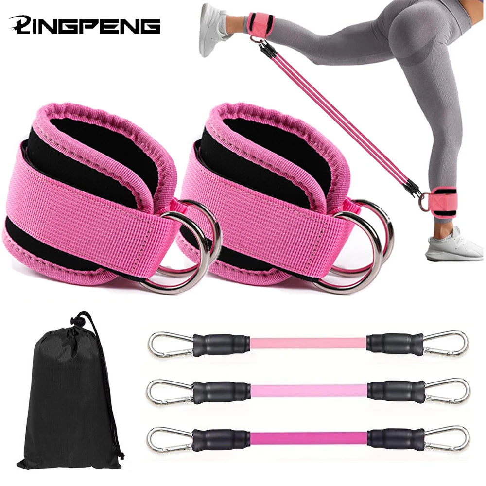 Ankle Strap Resistance Bands Set for Women — Glute & Hip Workout | Wovetsa