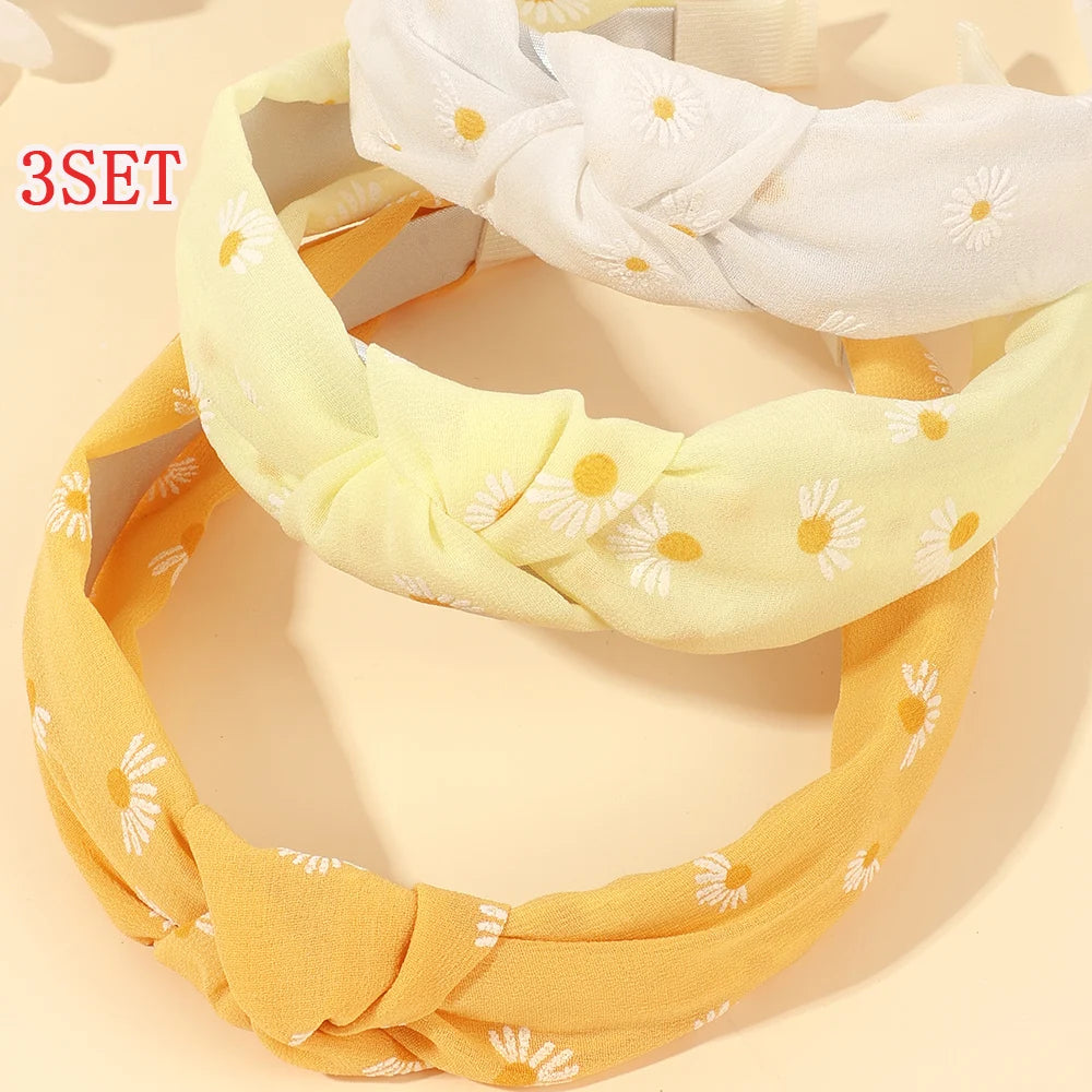 Daisy Pattern Headband Set 3 Pcs | Wovetsa