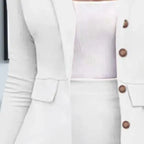Women's Business Skirt Suit Set Long Sleeve Blazer Jacket And Pencil Skirt Set Casual Office Work 2 Piece Outfits