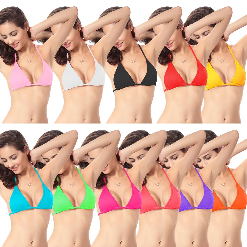 Solid Color Bikini Top | Wovetsa