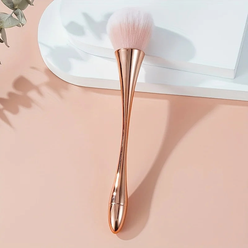 Rose Gold Fan Makeup Brush | Wovetsa