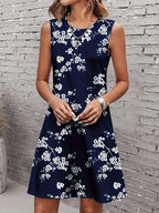 Floral Print Sleeveless Midi Dress | Wovetsa