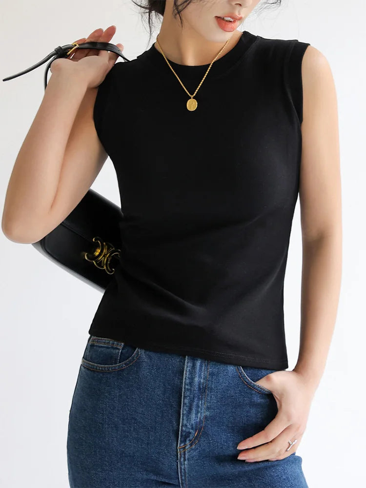 Round Neck Basic Camisole Vest Top | Wovetsa