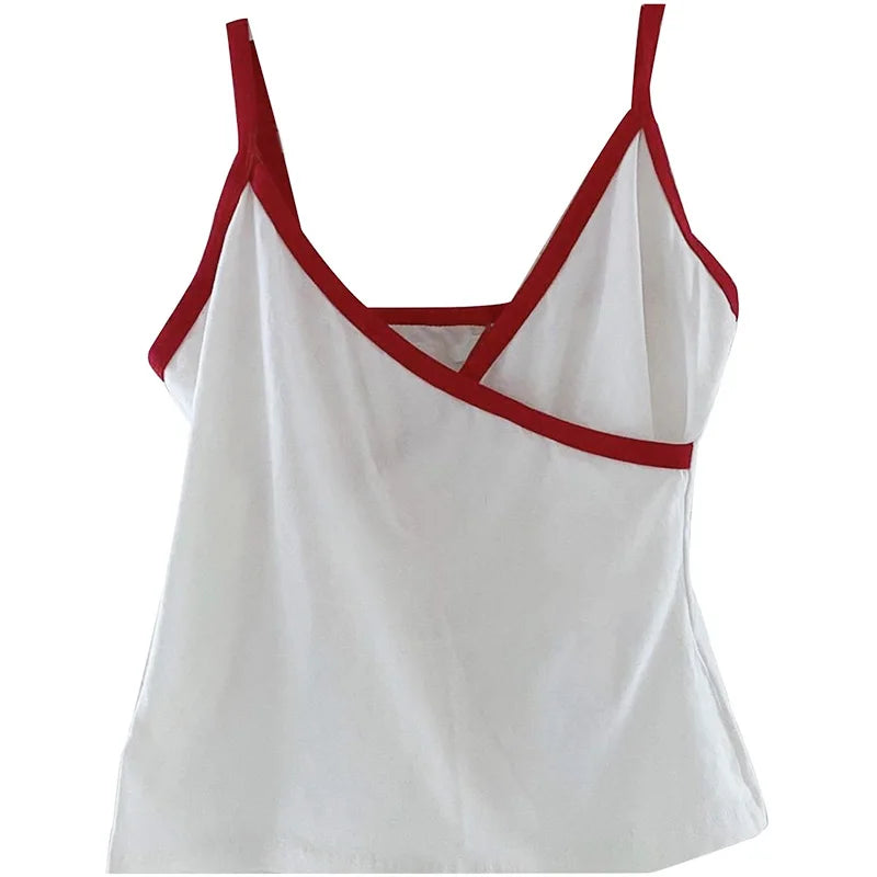 Y2K Bow-Trim Crop Tank Top | Wovetsa