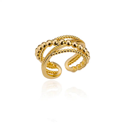 Gold-Tone Stainless Steel Cocktail Ring | Wovetsa