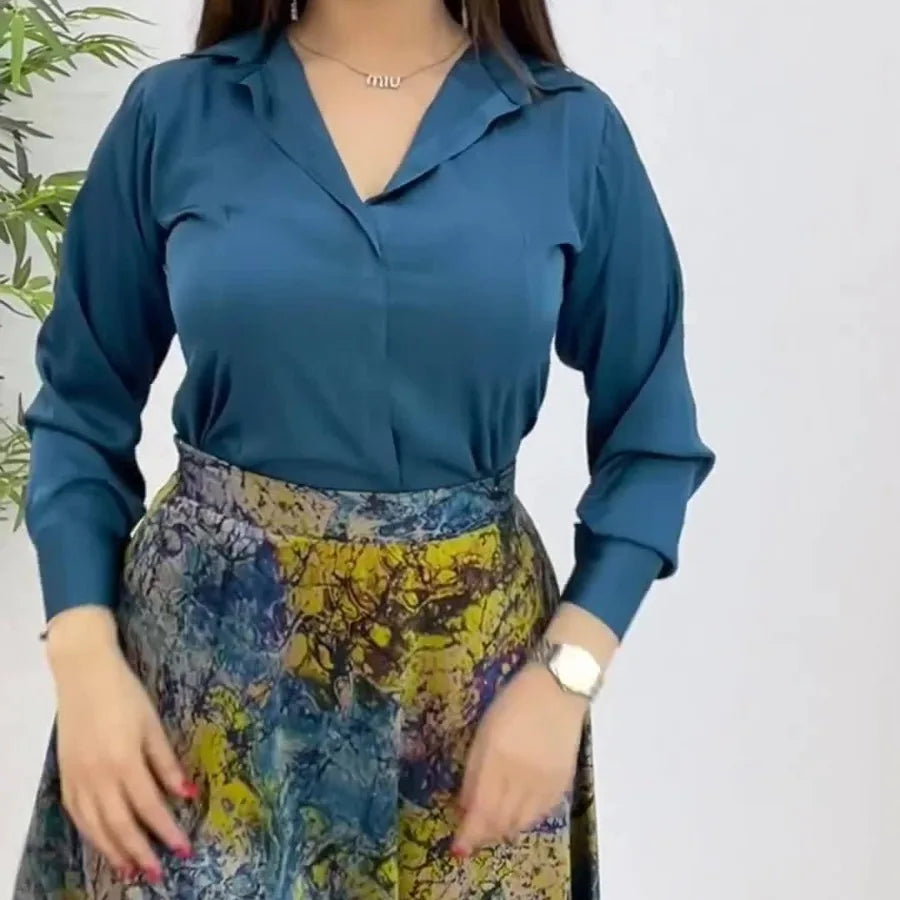 Printed Dress & Shirt Two-Piece Set | Wovetsa