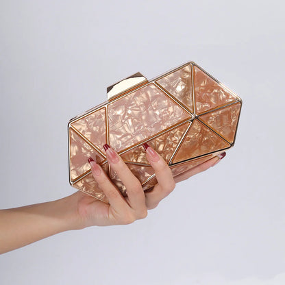 Acrylic Chain Evening Clutch Bag | Wovetsa