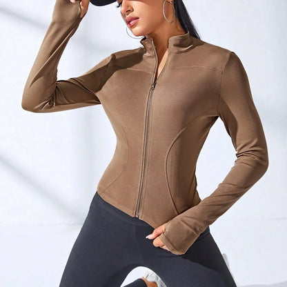 Women's Slim Fit Zip-Up Yoga Jacket | Wovetsa