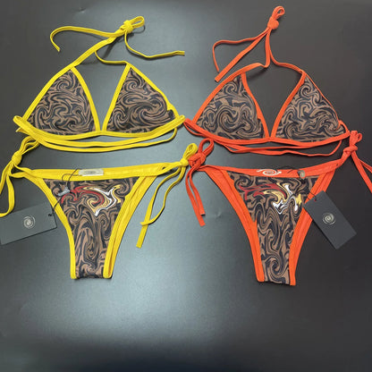 Floral Triangle Bikini Set | Wovetsa