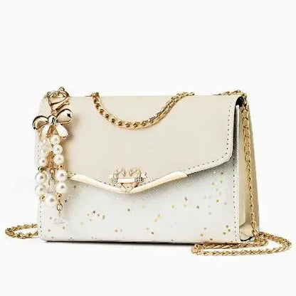 Chain Pendant PU Satchel Crossbody Bag | Wovetsa