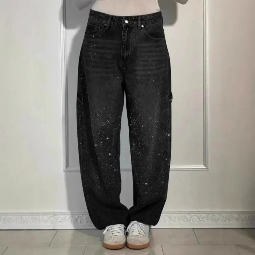 High-Waisted Wide Leg Denim Pants | Wovetsa