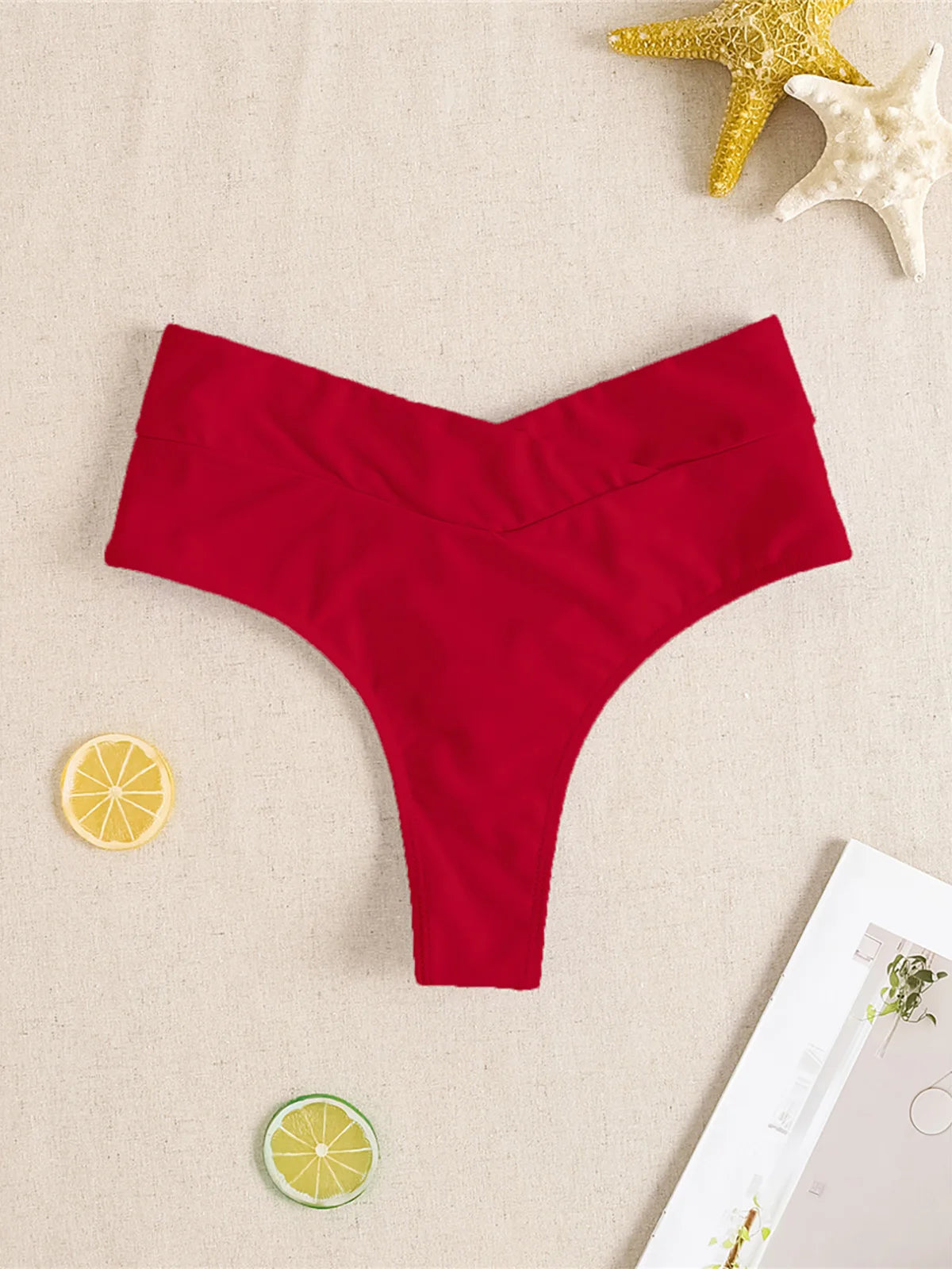 High Waist High-Leg Cut Bikini Bottom | Wovetsa