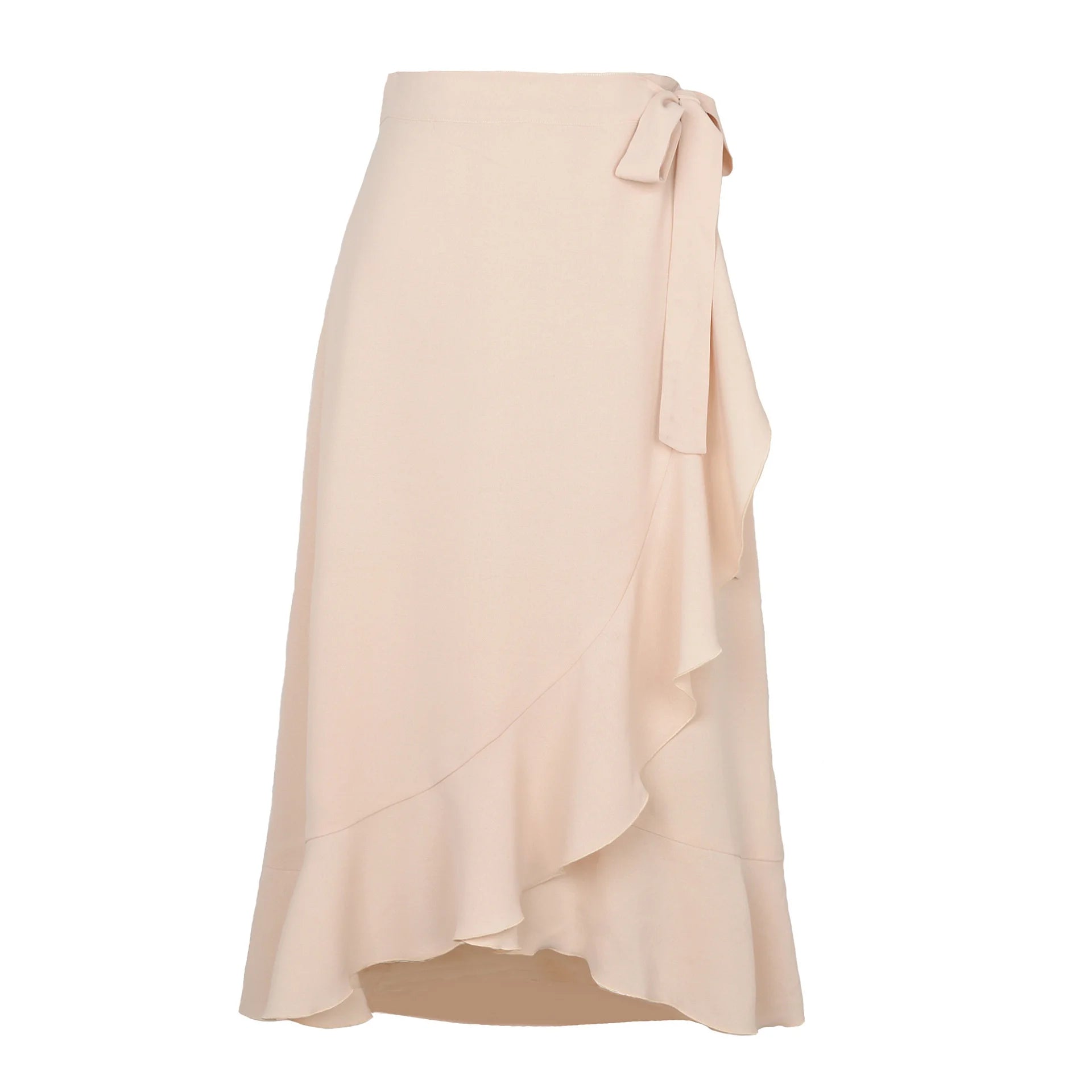 Lace-Up Ruffle Chiffon Bodycon Midi Skirt | Wovetsa