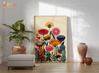 Colorful Botanical Floral Canvas Print | Wovetsa