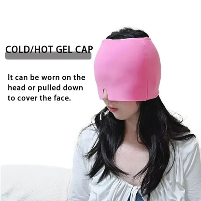 Gel Cold & Hot Head Ice Cap Wrap with Sleep Eye Mask | Wovetsa