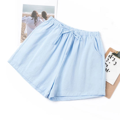 High Waist Cotton Linen Shorts | Wovetsa