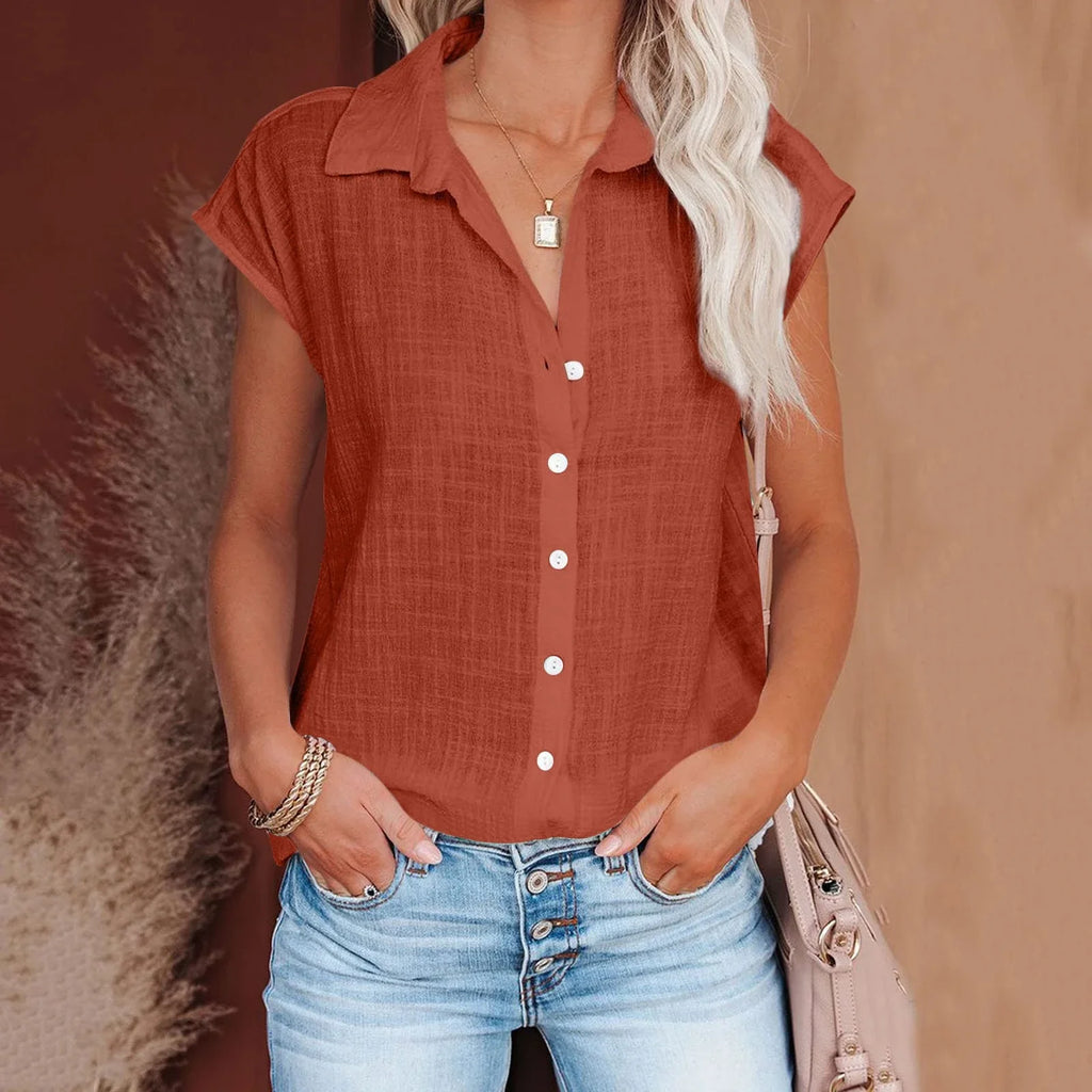 Loose Short Sleeve Casual Shirt | Wovetsa