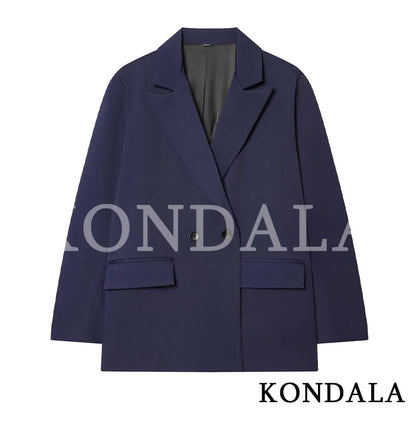 Double Breasted Notched Lapel Blazer | Wovetsa