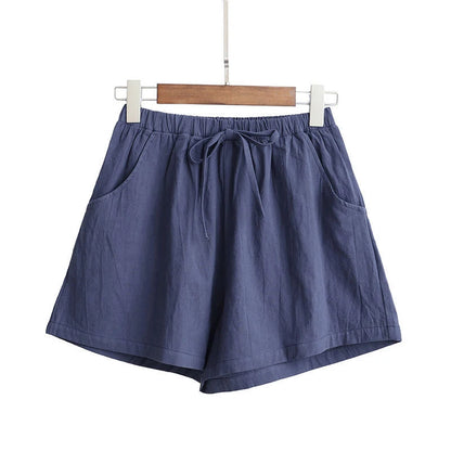 High Waist Cotton Linen Shorts | Wovetsa