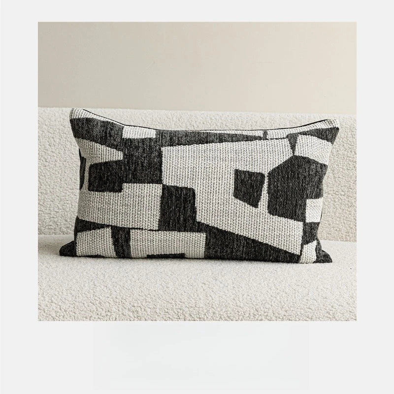 Black & White Jacquard Cushion Cover | Wovetsa