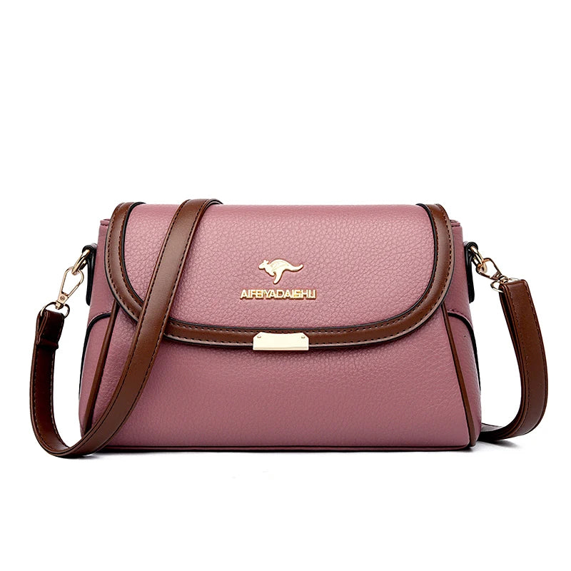 Leather Flap Crossbody Shoulder Bag | Wovetsa