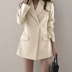 Casual Long Sleeve Suit Jacket Blazer Office Lady Spring Autumn Fashion Elegant Solid Outerwear Coat For Women 2023 Female