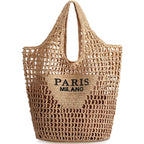 Handwoven Straw Beach Tote | Wovetsa