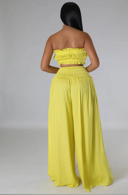 Sleeveless Top & Wide-Leg Pant Set | Wovetsa