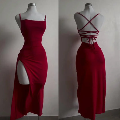 Halter Strap Bodycon Midi Dress | Wovetsa