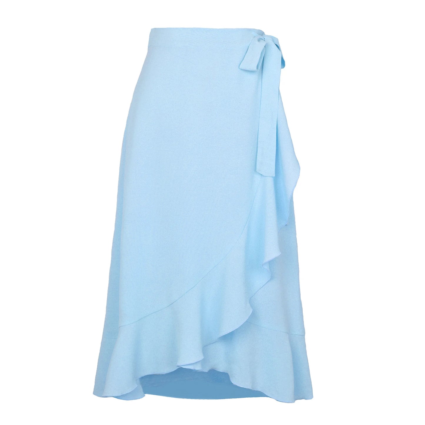 Lace-Up Ruffle Chiffon Bodycon Midi Skirt | Wovetsa