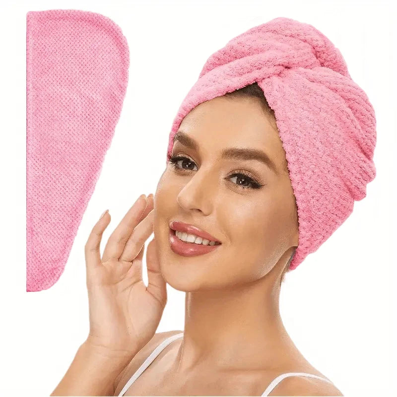 Microfiber Hair Towel Wrap Absorbent Button-Down | Wovetsa