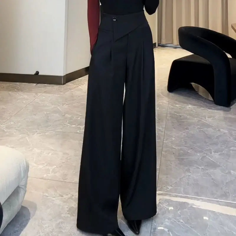 Retro High-Waist Wide Leg Trousers | Wovetsa