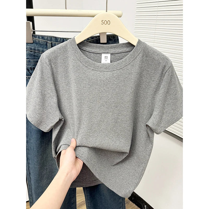 Solid Short Sleeve Casual Top | Wovetsa