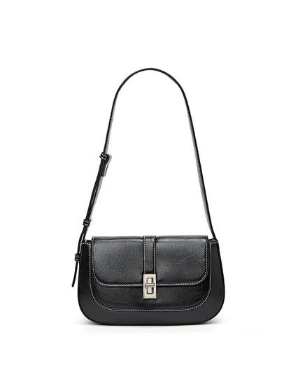 Textured PU Baguette Shoulder Bag | Wovetsa