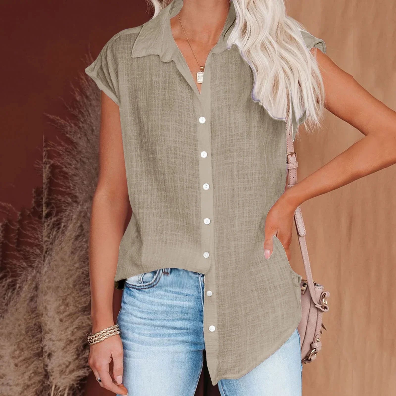 Loose Short Sleeve Casual Shirt | Wovetsa
