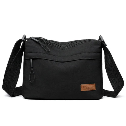 3-Pocket Canvas Shoulder Bag | Wovetsa